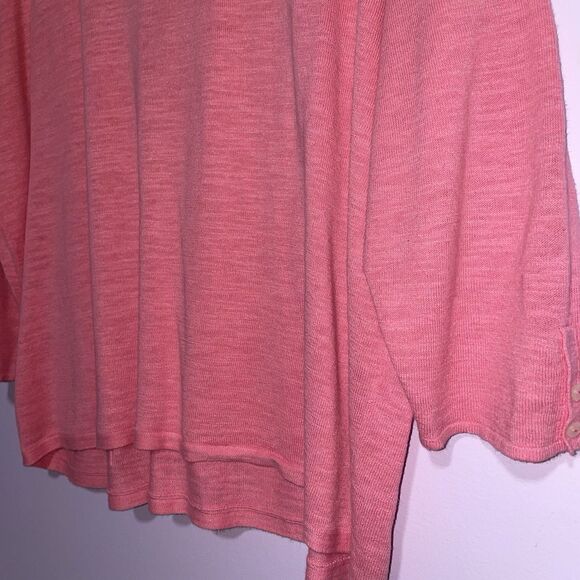 J Jill Linen Blend Knit Top Women L Pink 3/4 Sleeve Minimalist Casual Coastal - Picture 8 of 8